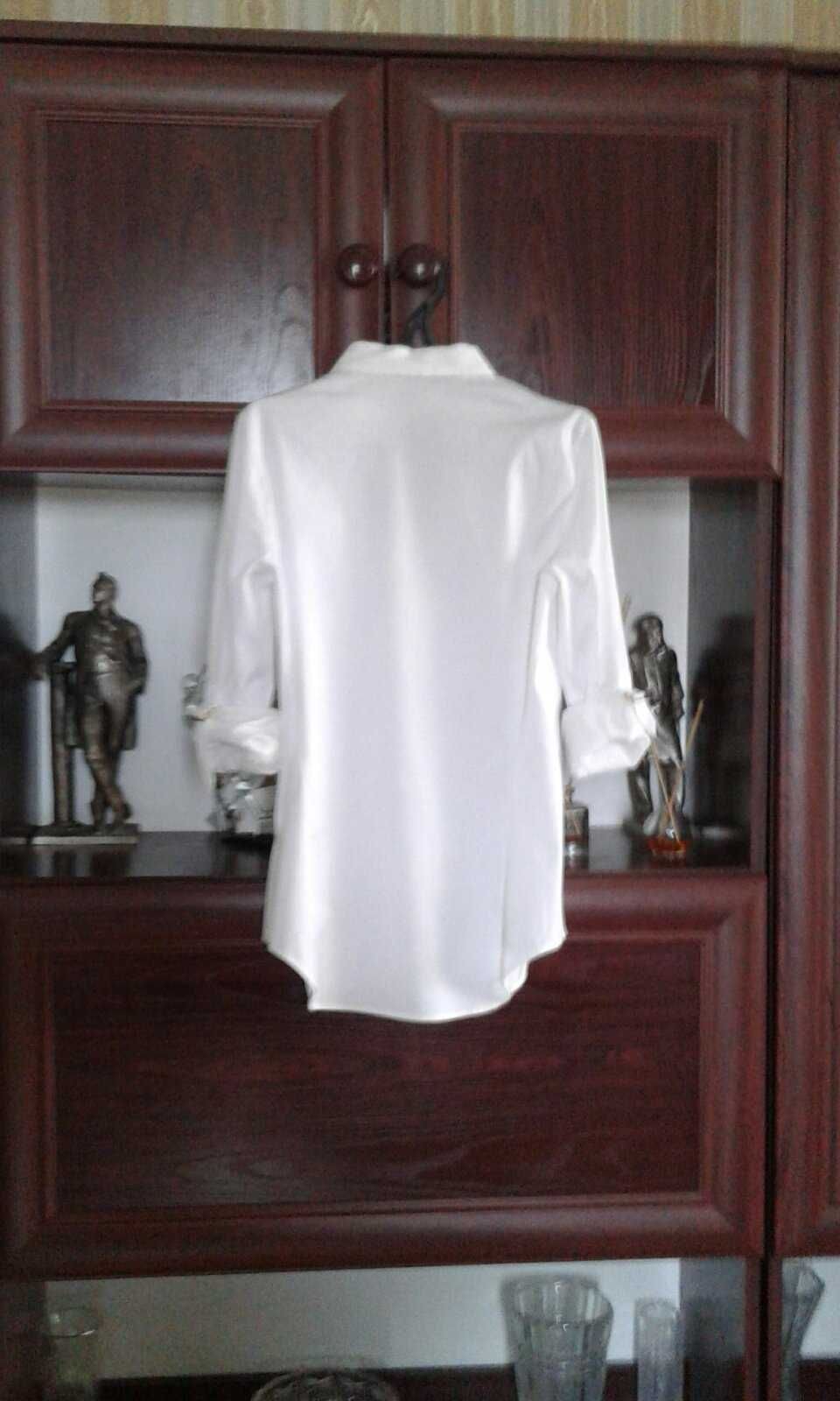 Белоснежная рубашка школьная с длинным рукавом zara basic collection