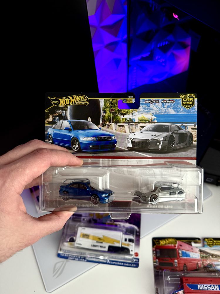 Колекційні набори Hot Wheels, Nissan GT-R, LBWK R34, R35, Audi, R8, S4