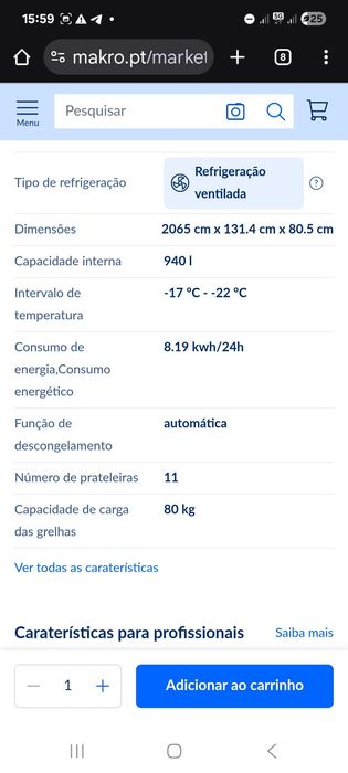 METRO Professional Congelador com duas portas GFR1400, 940 L
