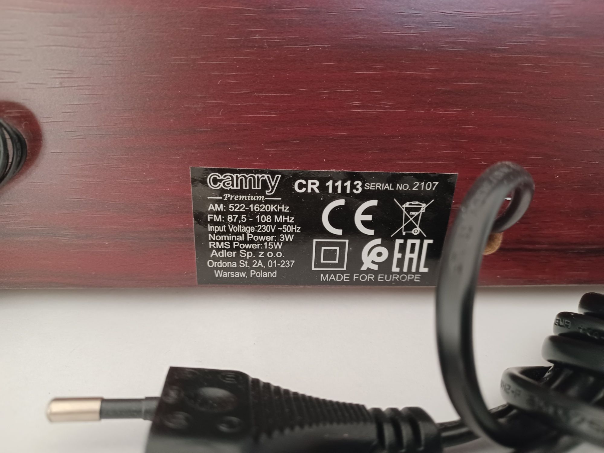 Gramofon w stylu retro Camry CR 1113