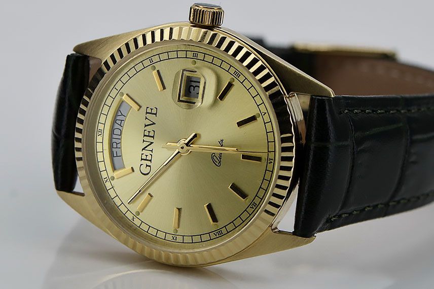 Złoty zegarek męski 14k 585 Geneve mw013y Trójmiasto