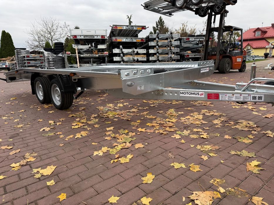 Niewiadów Laweta Niewiadów Boro Jupiter 4,5x2,1m DMC 2700 kg raz łamana mocna spawana DOSTAWA MOTOMUS  Laweta Niewiadów Boro Jupiter 4,5x2,1m DMC 2700 kg raz łamana mocna