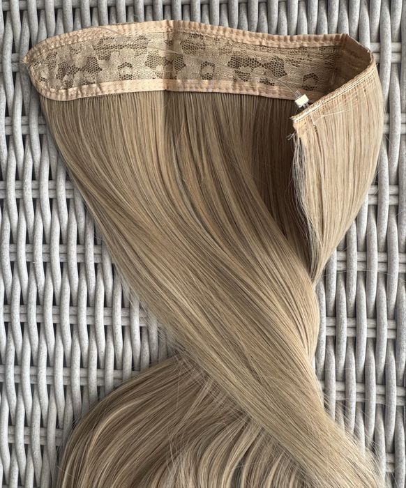 Naturalny blond włosy doczepiane na żyłce 60.