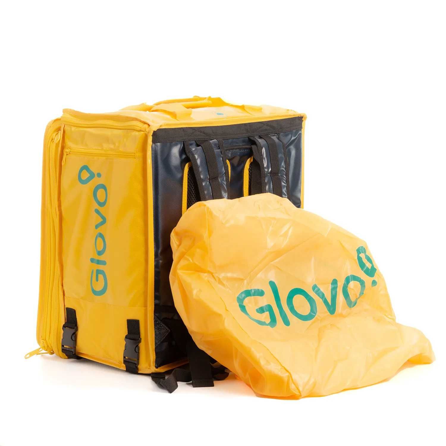Mochila expansível Glovo com capa de chuva