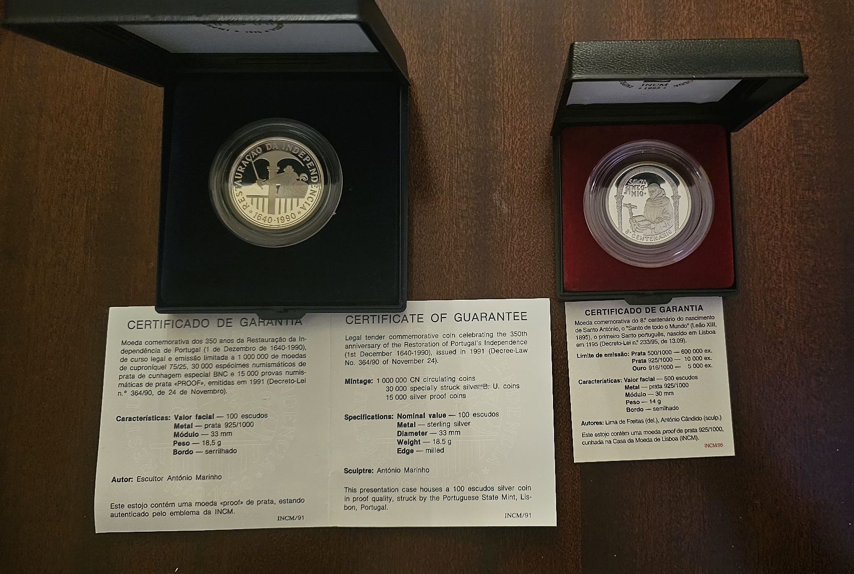 Lote moedas/carteiras prata