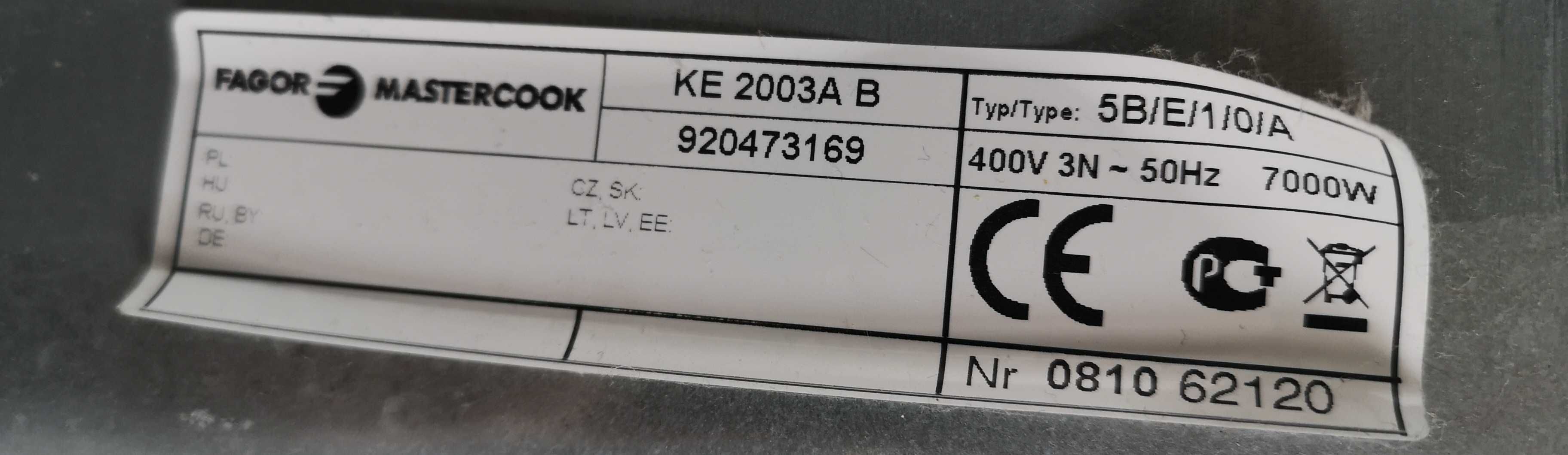 kuchenka elektryczna Mastercook 400V KE 2003AB + garnek+czajnik+toster