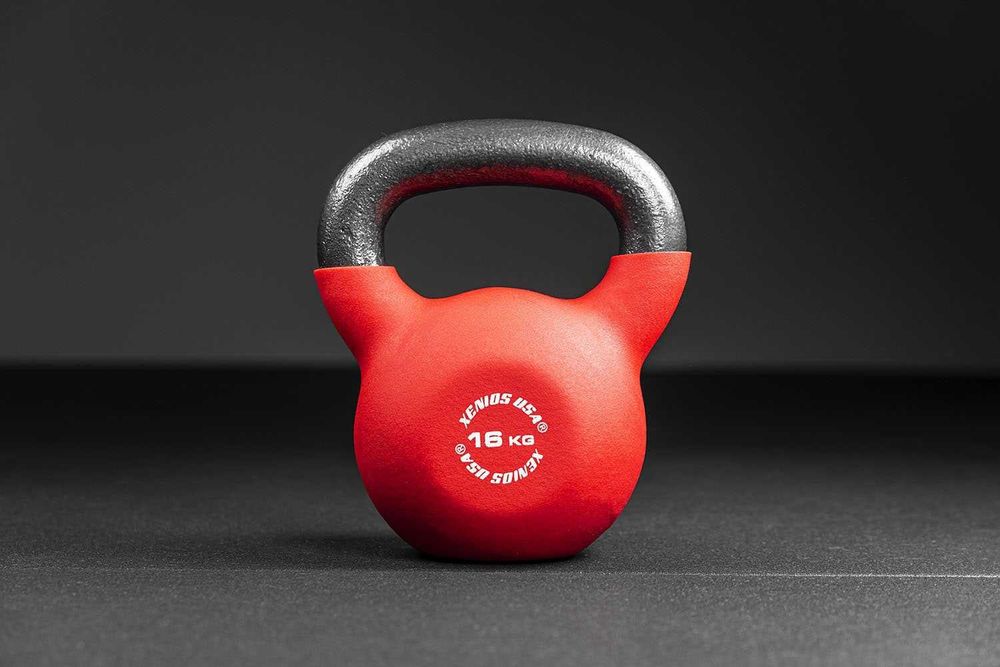 Fitness Kettlebell neoprenowe kolorowe Xenios USA 16 kg