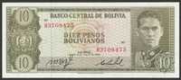 Boliwia 10 pesos bolivianos 1962 - Busch - stan bankowy UNC