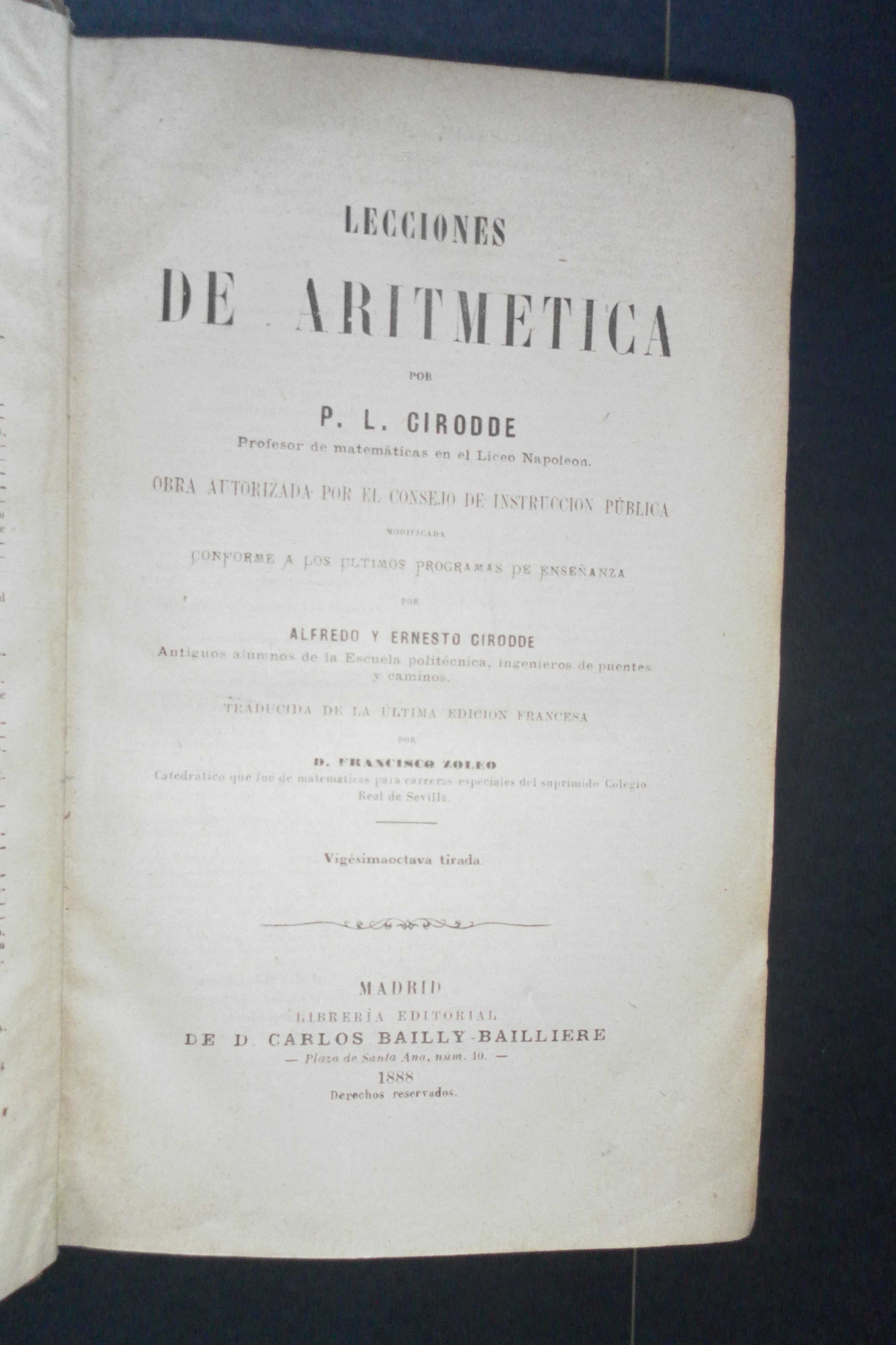 Cirodde (P.L./Outros);Lecciones de Aritemetica