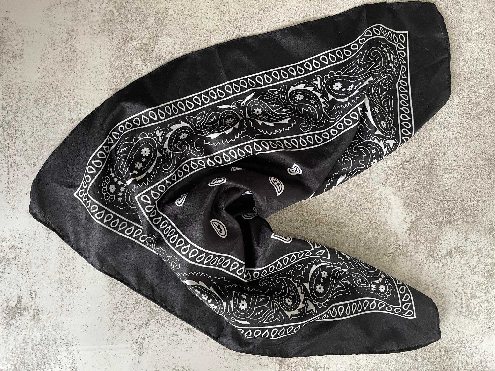 Chusta bandana czarna czerń wzorki