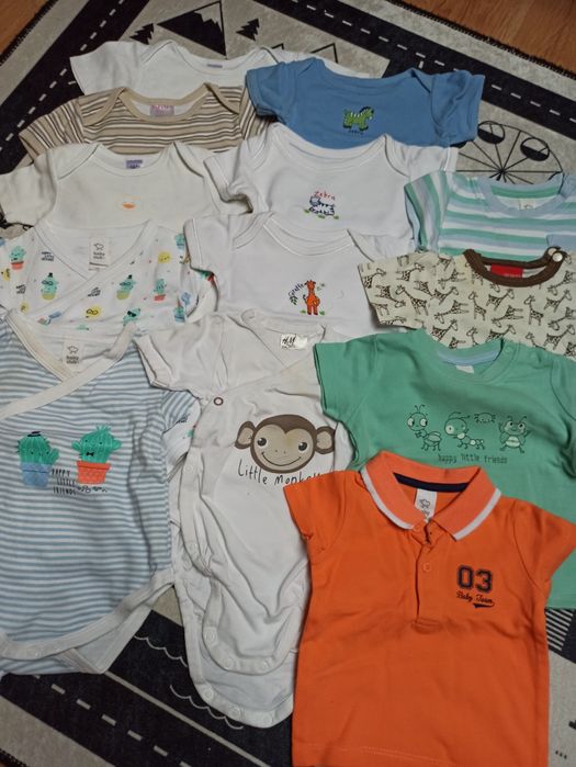 Zestaw paka paczka ubranek body dla chłopca 68 wyprawka 13el.