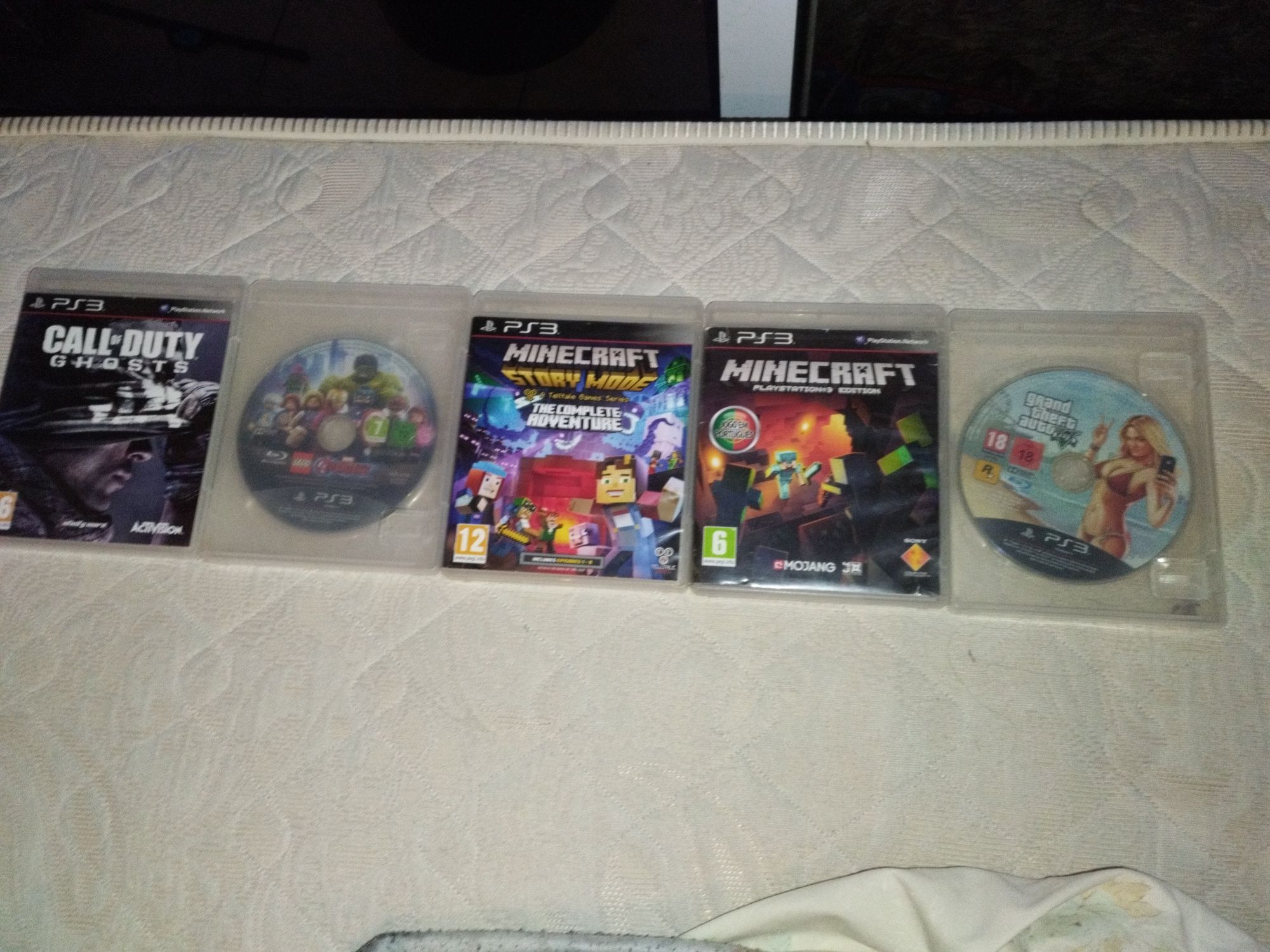 Jogos PS3 - COD, Minecraft PS3 e Modo História , Lego Avengers e GTA V