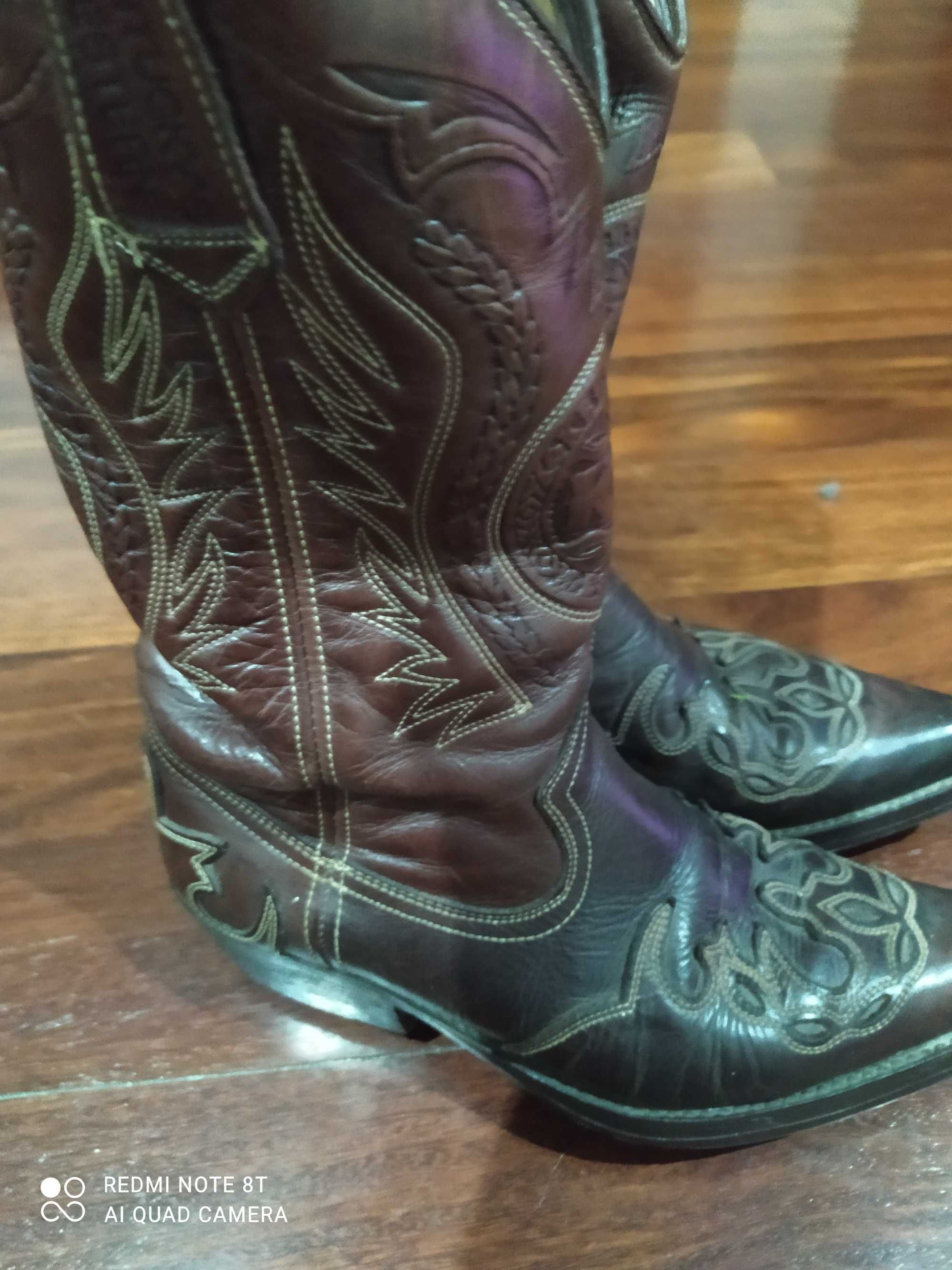 Botas de cano alto texas em pele