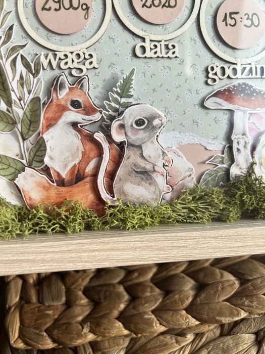 Metryczka dziecieca  hand made recznierobiona pamiatka personalizowana
