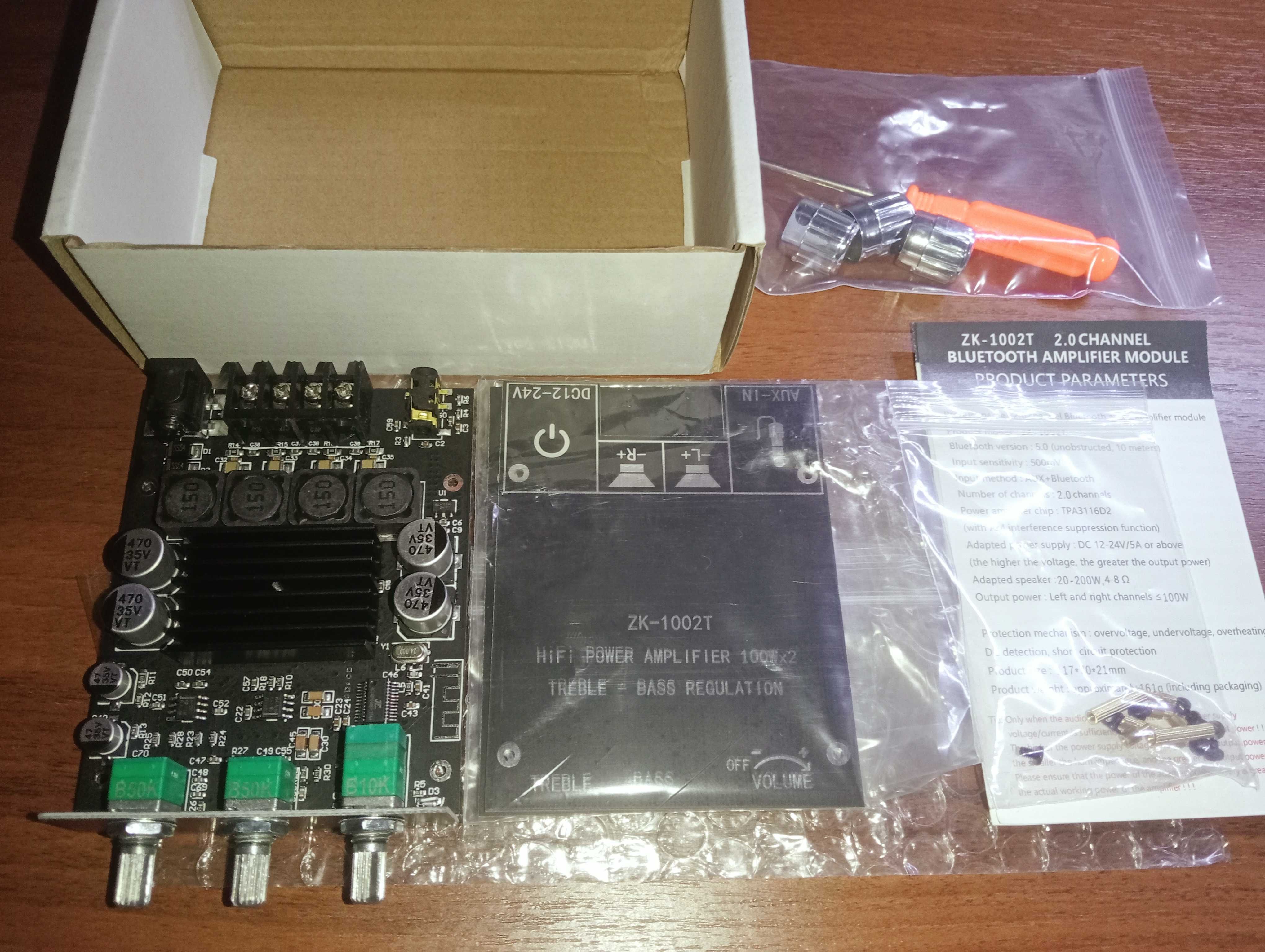 2х100W  ZK-1002Т Bluetooth підсилювач TPA3116D2