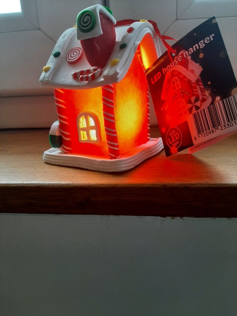 Casinha de gengibre boneco de neve com Led