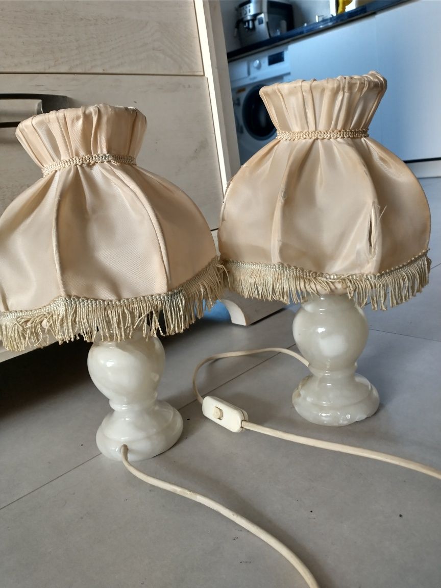 Dwie lampy francuskie Onyx wys. 38 x 19