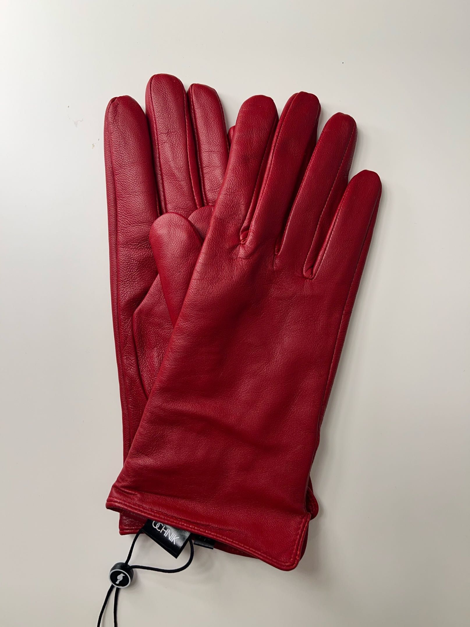 Czerwone skórzane rękawiczki, Ochnik - rozm. 7,5