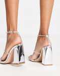 Simmi London 39 Sandałki Zdobione Srebrne H11542