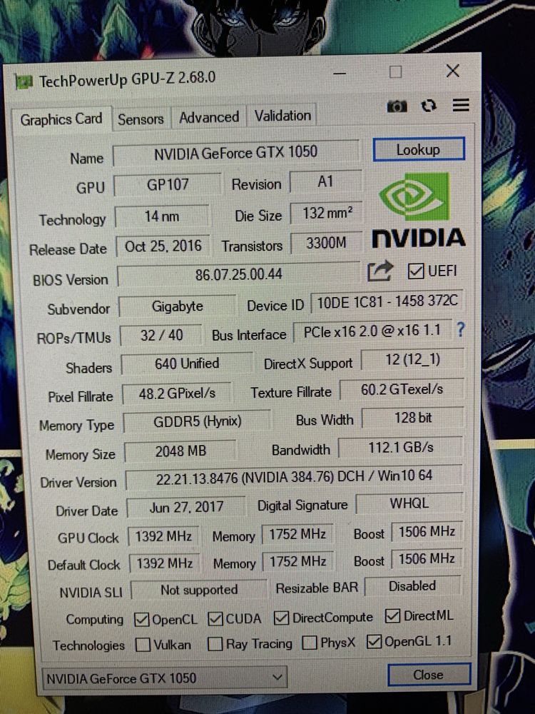 Відеокарта Gigabyte GeForce GTX 1050 2GB