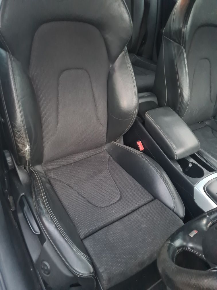 Fotele,Skóra Sline Audi A4 B8 Wnętrze, Komplet Boczki