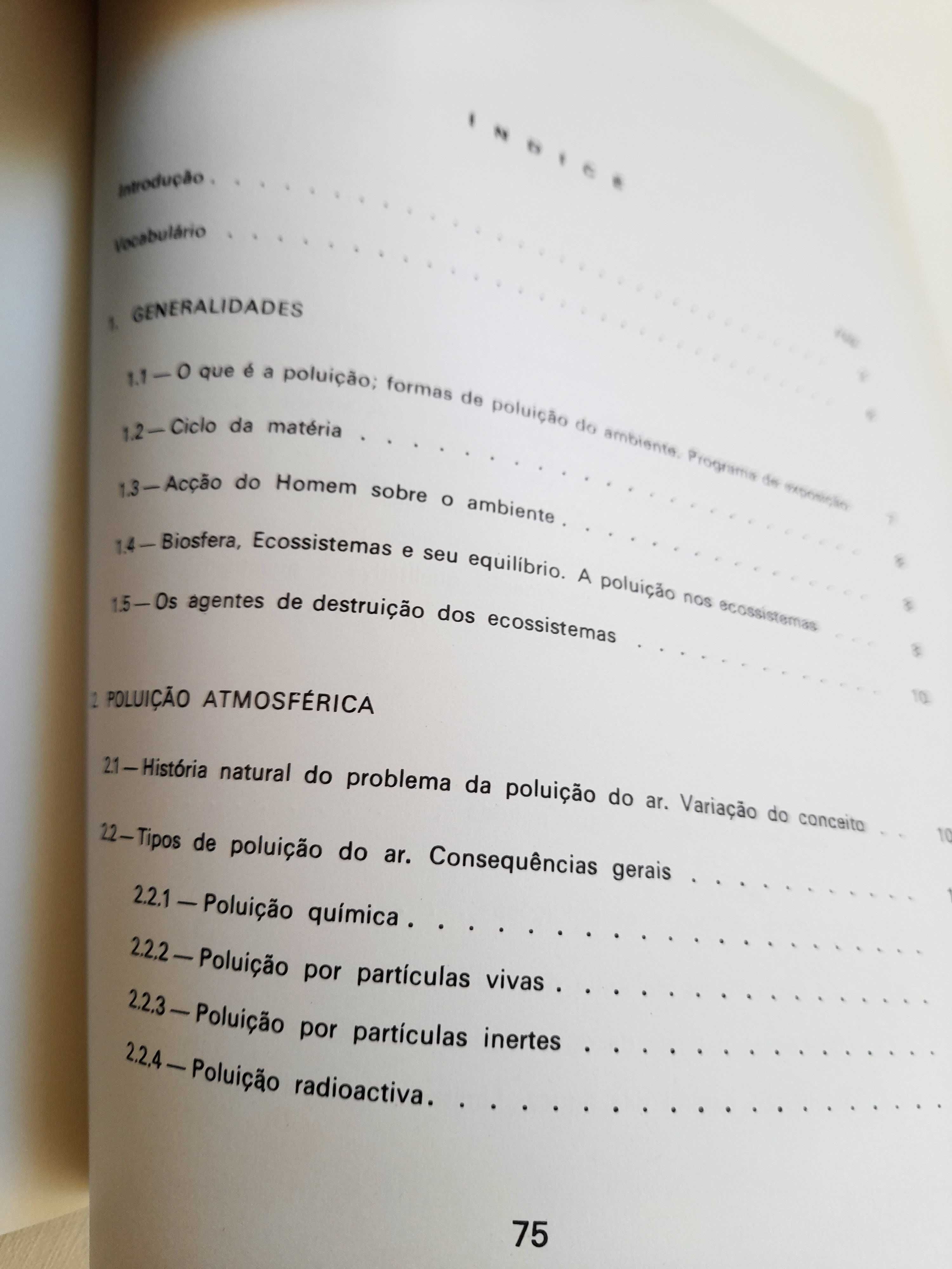 Livro antigo Poluição do meio ambiente