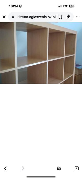 Regał ikea Kalax półki sosnowe jasne 182x182