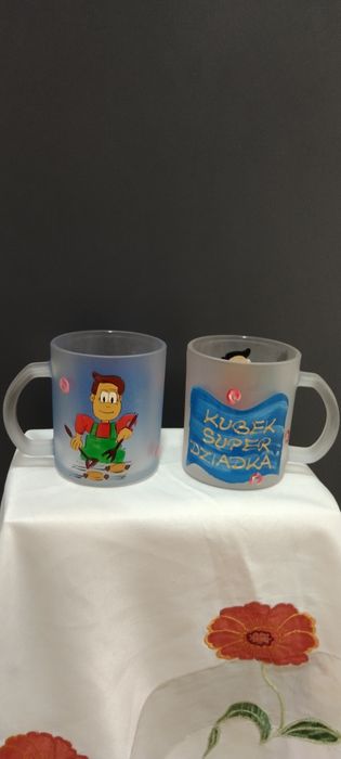 Kubki dla dziadka, ręcznie malowane