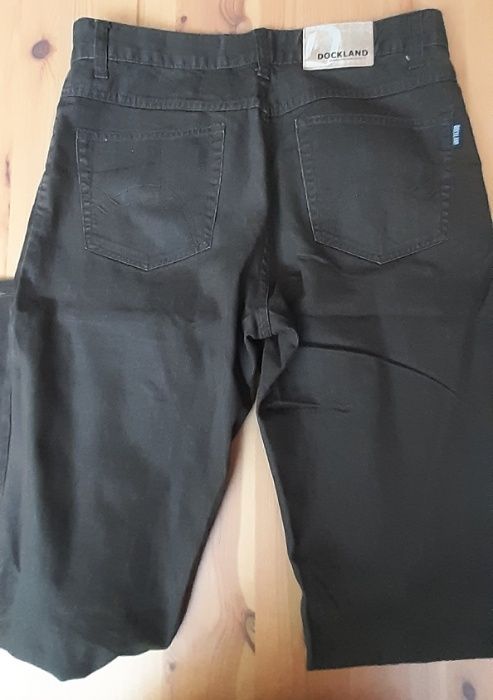 Dockland Jeans materiałowe spodnie ciemny brąz tozmiar 34