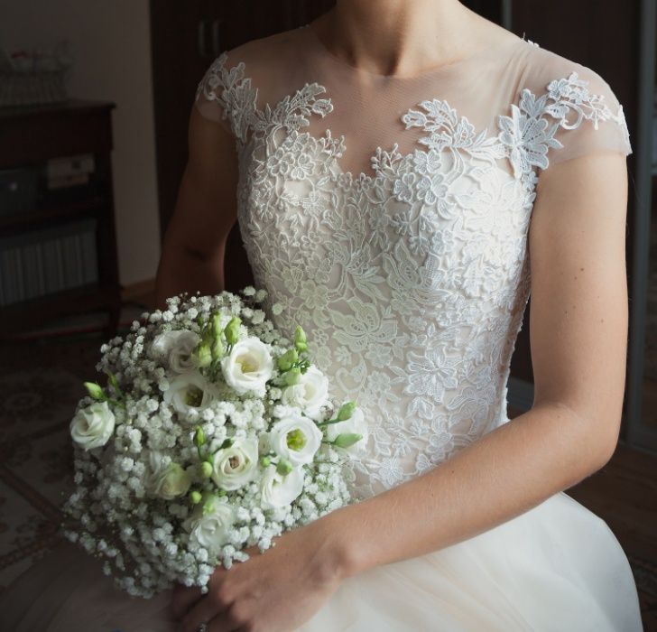 sukienka ślubna gipiura koronka ivory GDAŃSK ELBLĄG PASŁĘK