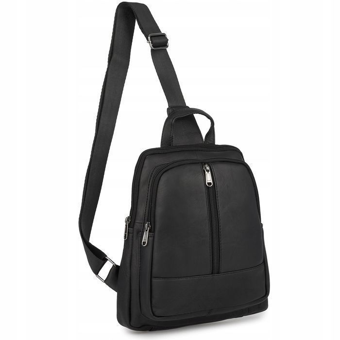 Czarna nerka ładna skórzana przez ramię crossbody męska modna torba