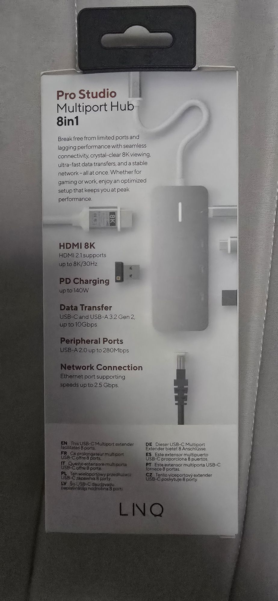Adaptador Hub LINQ - LQ49081PS (8 em 1 - Usb-C) - NOVO
