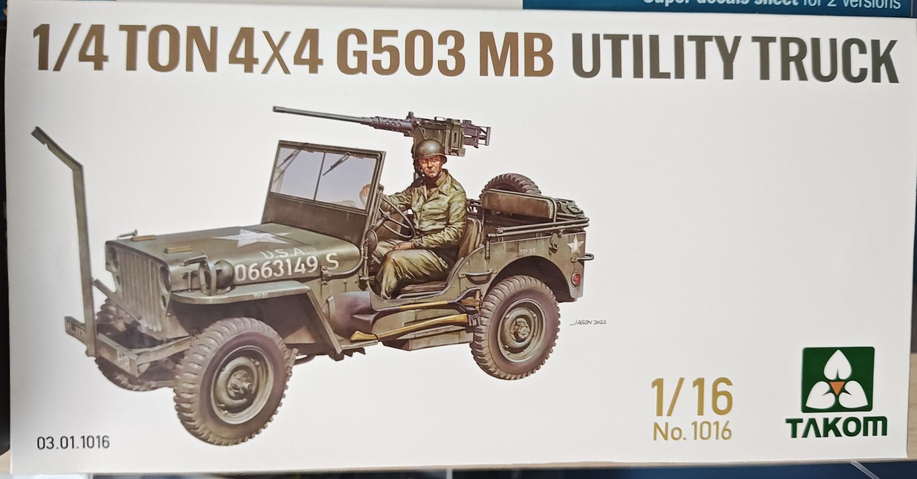 Jeep Willys Takom 1016 1/4 Ton 4x4 G503 MB Utility Truck Italeri