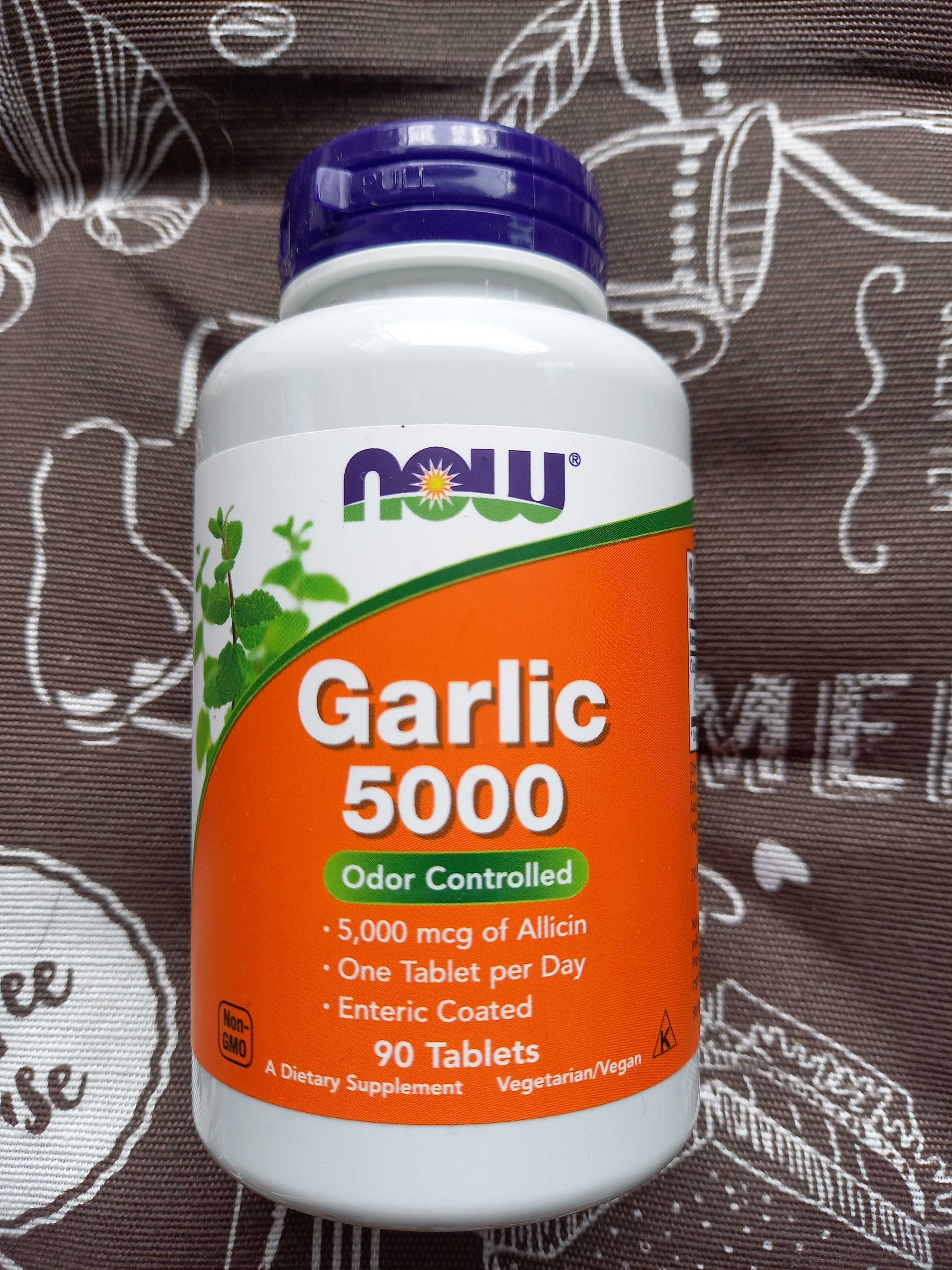 NOW Foods, чеснок, чесночное масло, часник garlic 1500 5000