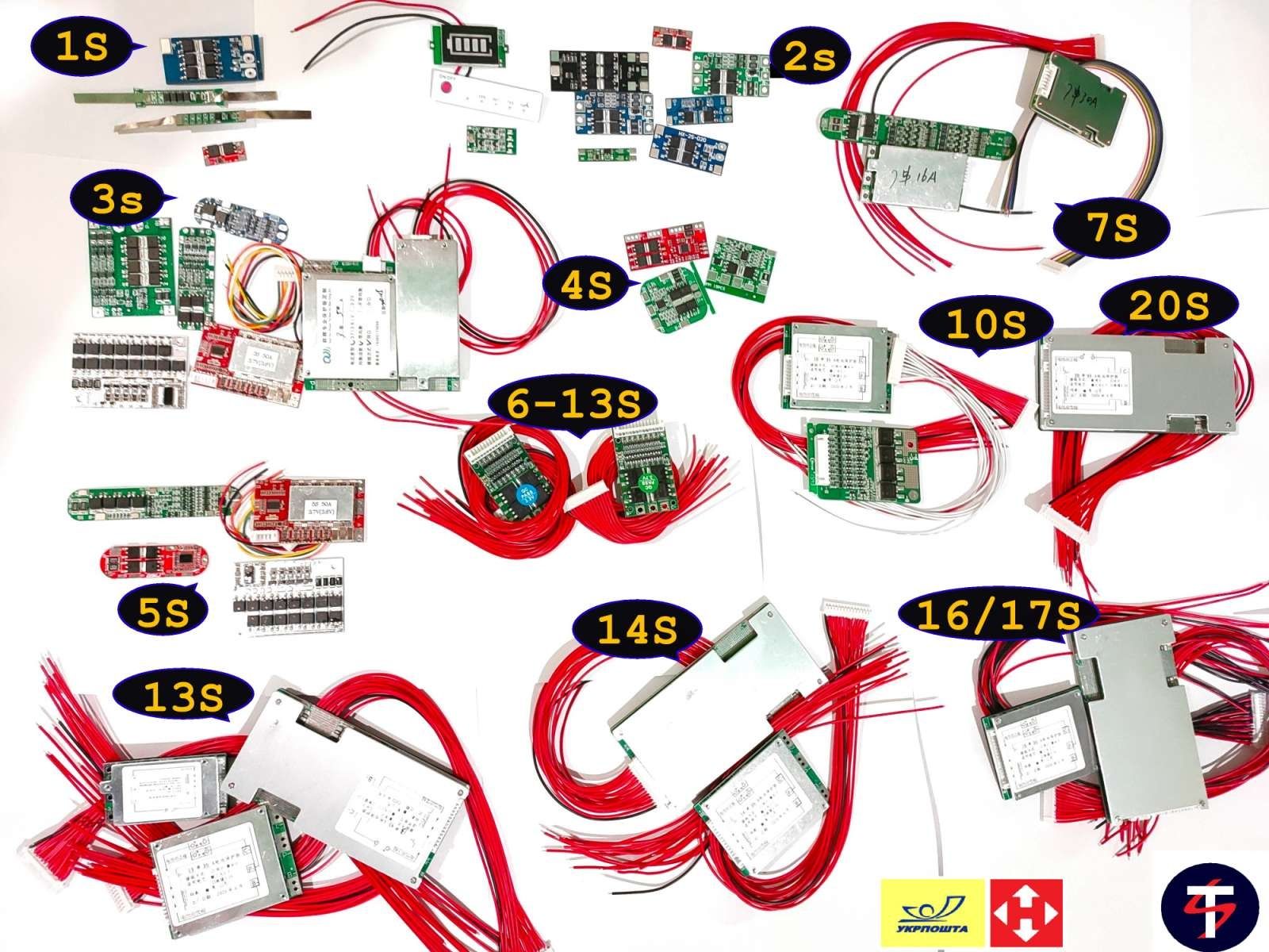 BMS 1S 3,7V до 20А ion / Контроллер заряда-розряда Li-ion/ BMS 2S 7,4V