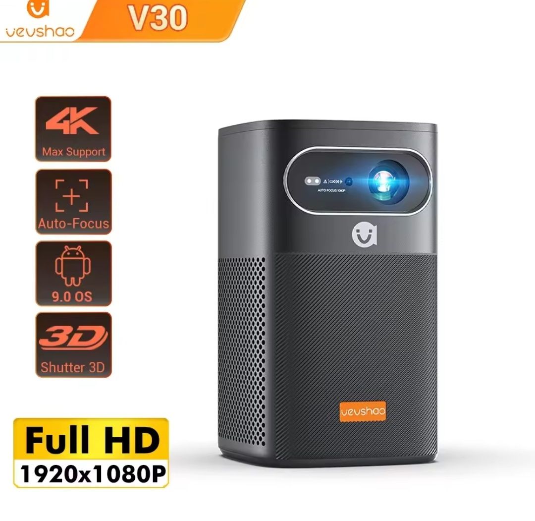 Vevshao V30 DLP проектор FullHD 1920 x 1080p акумулятор