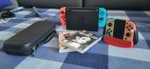Nintendo Switch V1 + joycoin'y + podstawka + futerał + gry [NS] Zestaw