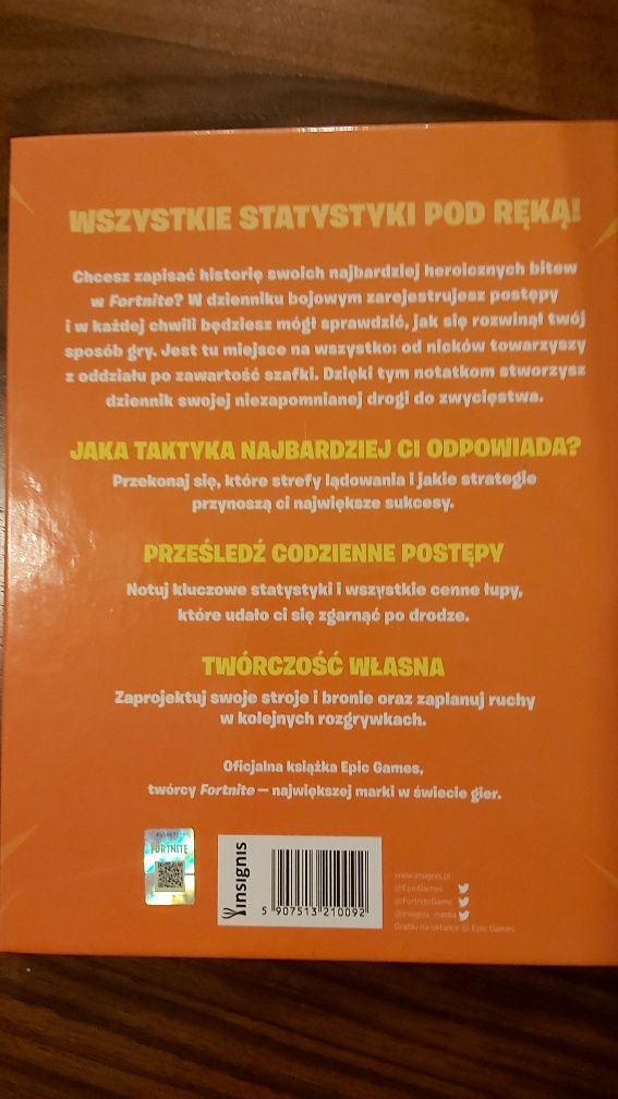 Fortnite Dziennik Bojowy, rejestr battle royal, książka, workbook, gra