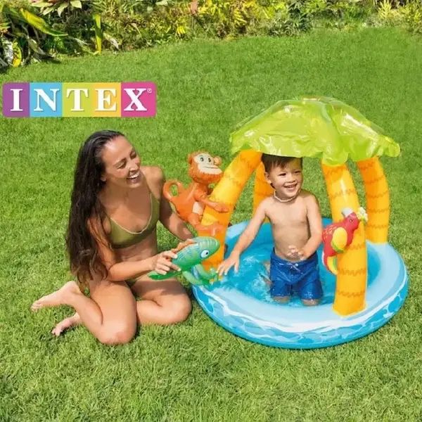 Intex 58417 надувний дитячий басейн із дахом Тропічний острів