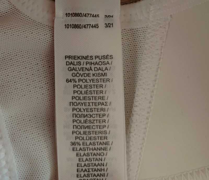 Biały masywny sportowy stanik biustonosz na siłownię Nike rozm XS