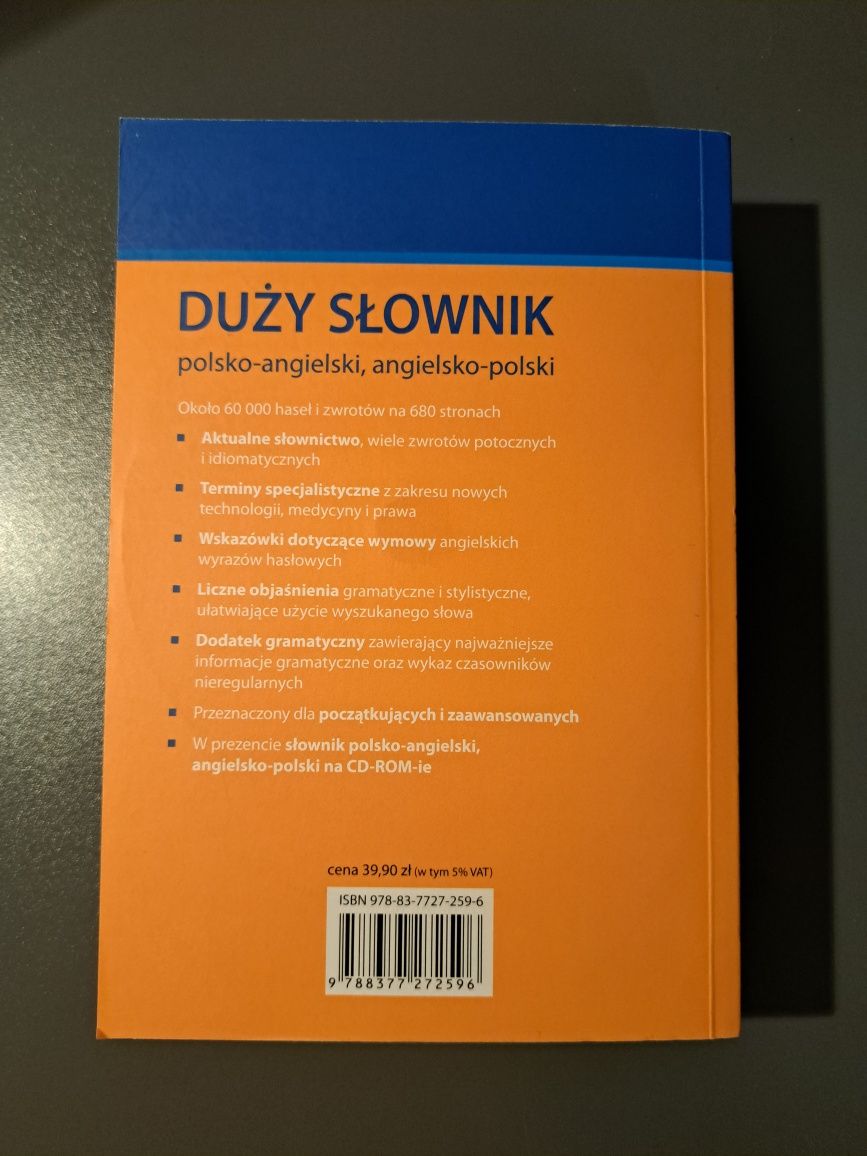 Duży słownik polsko-angielski MARTEL langenscheidt z płytą nowy