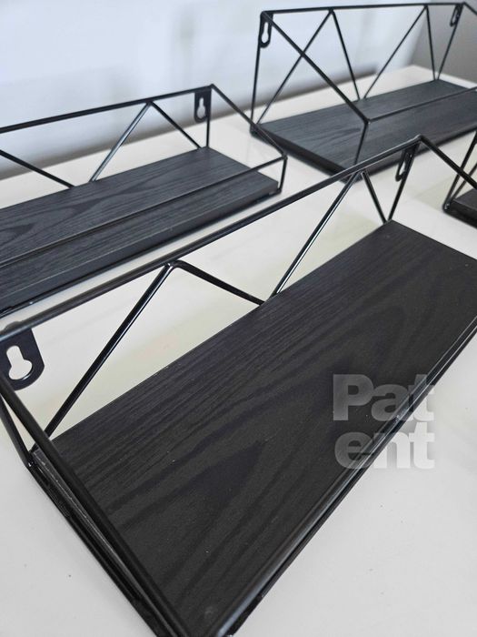 Loftowe kwietnik dekoracja ścienna półki 5 sztuk czarna