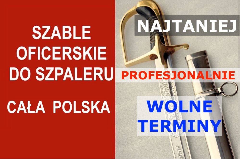 Szable do szpaleru ślubnego+temblaki biało-czerwone odb osobis/wysylka