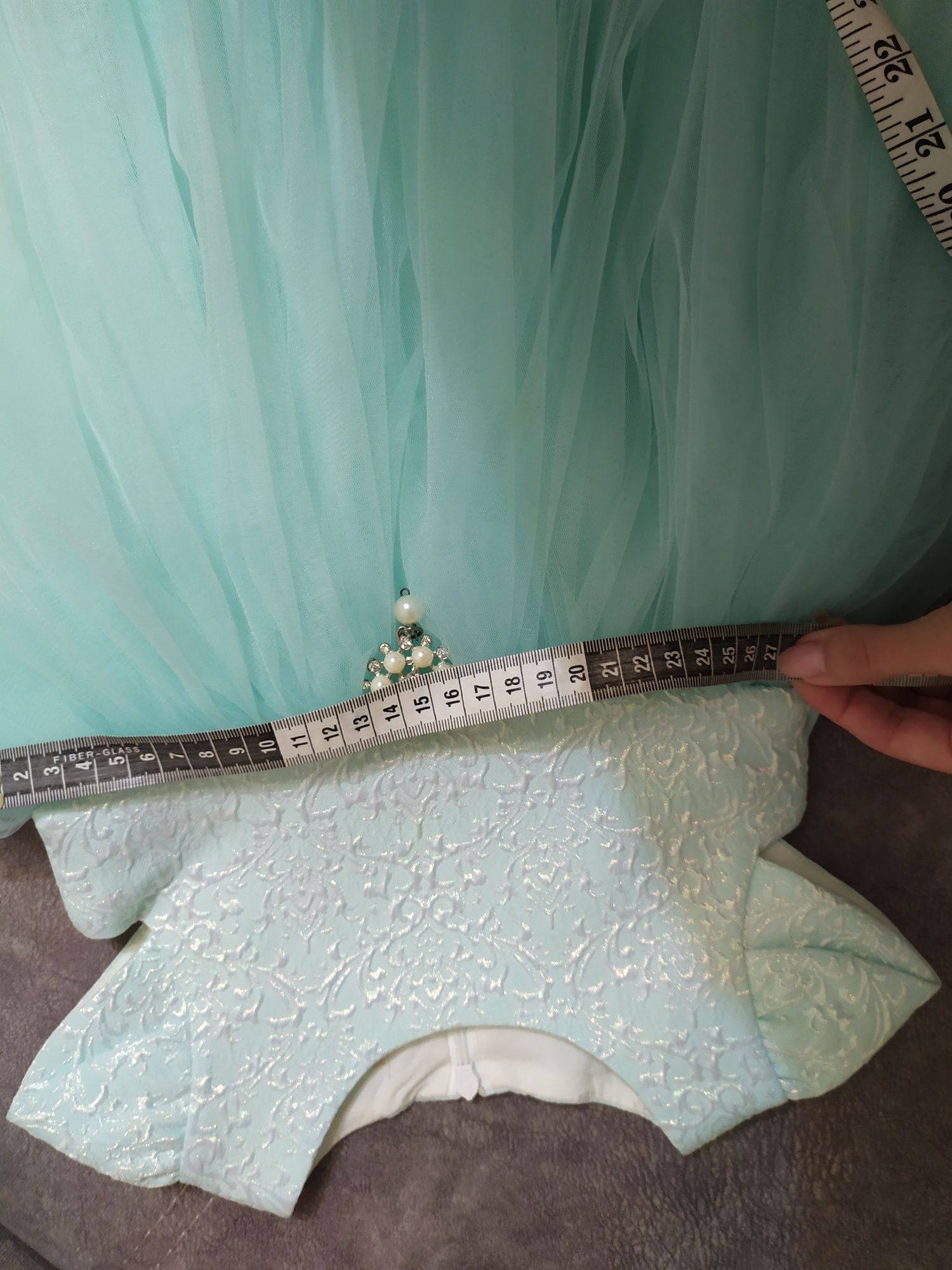 Пишна святкова сукня на дівчинку 86, бірюзова