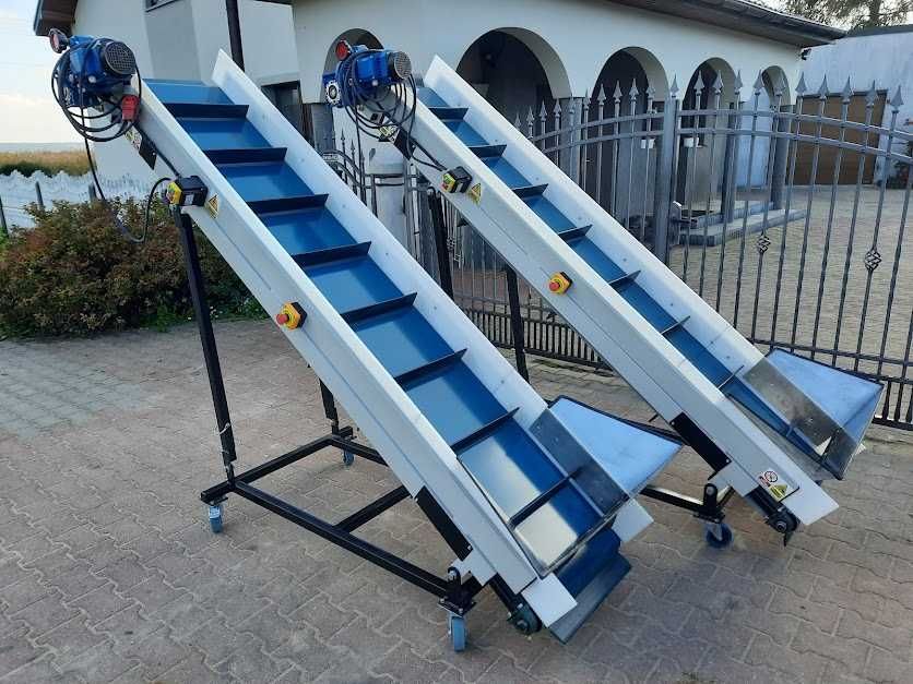 Przenośnik Taśmowy wznoszący 2m x 0,5 m