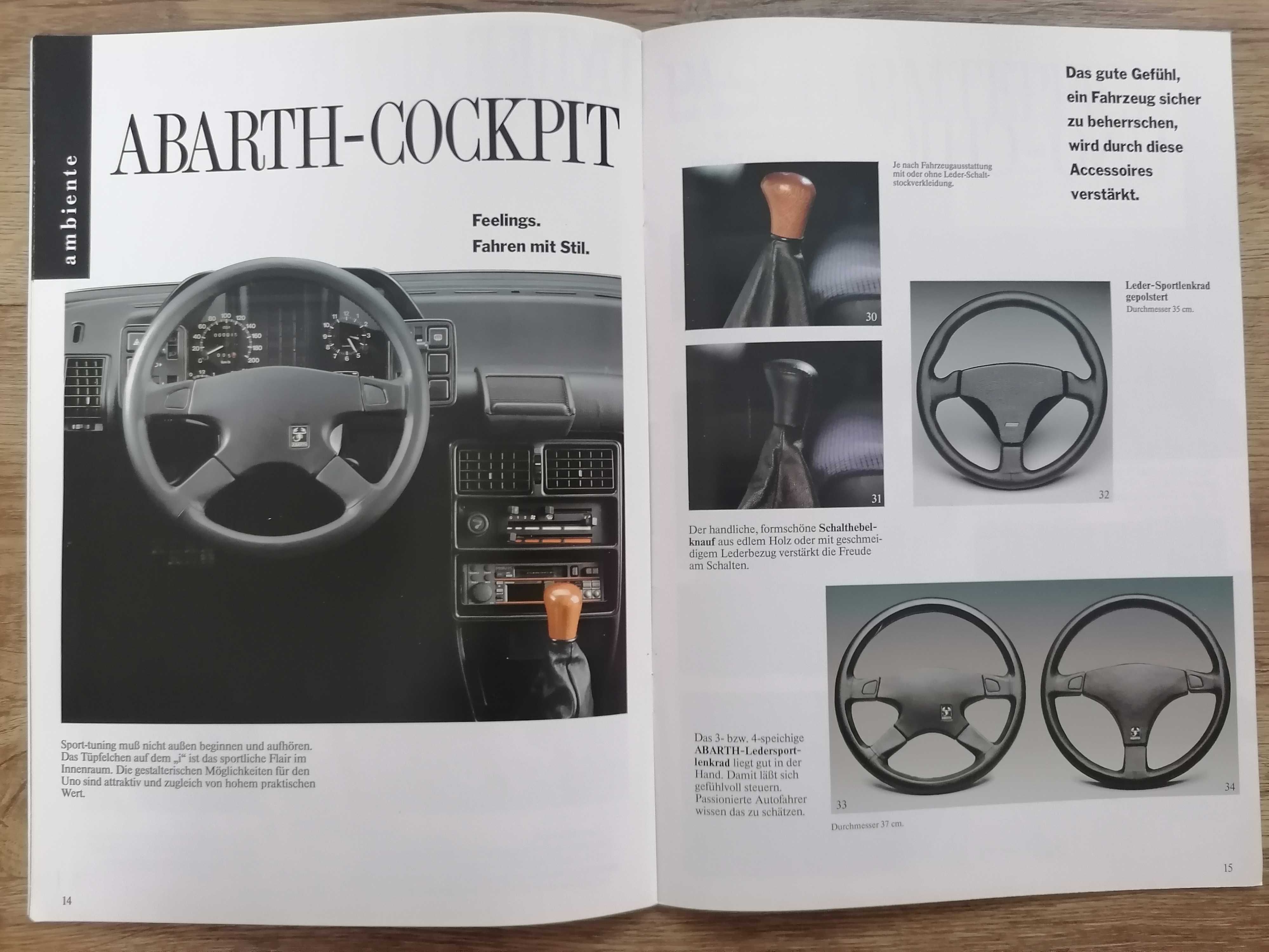 Prospekt Fiat Uno dodatki Abarth