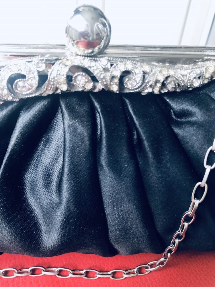Женская черная сумка,клатч.Вечерняя итальянская сумочка,кошелёк,космет