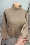 Beżowy golf uniwersalny sweter S M L