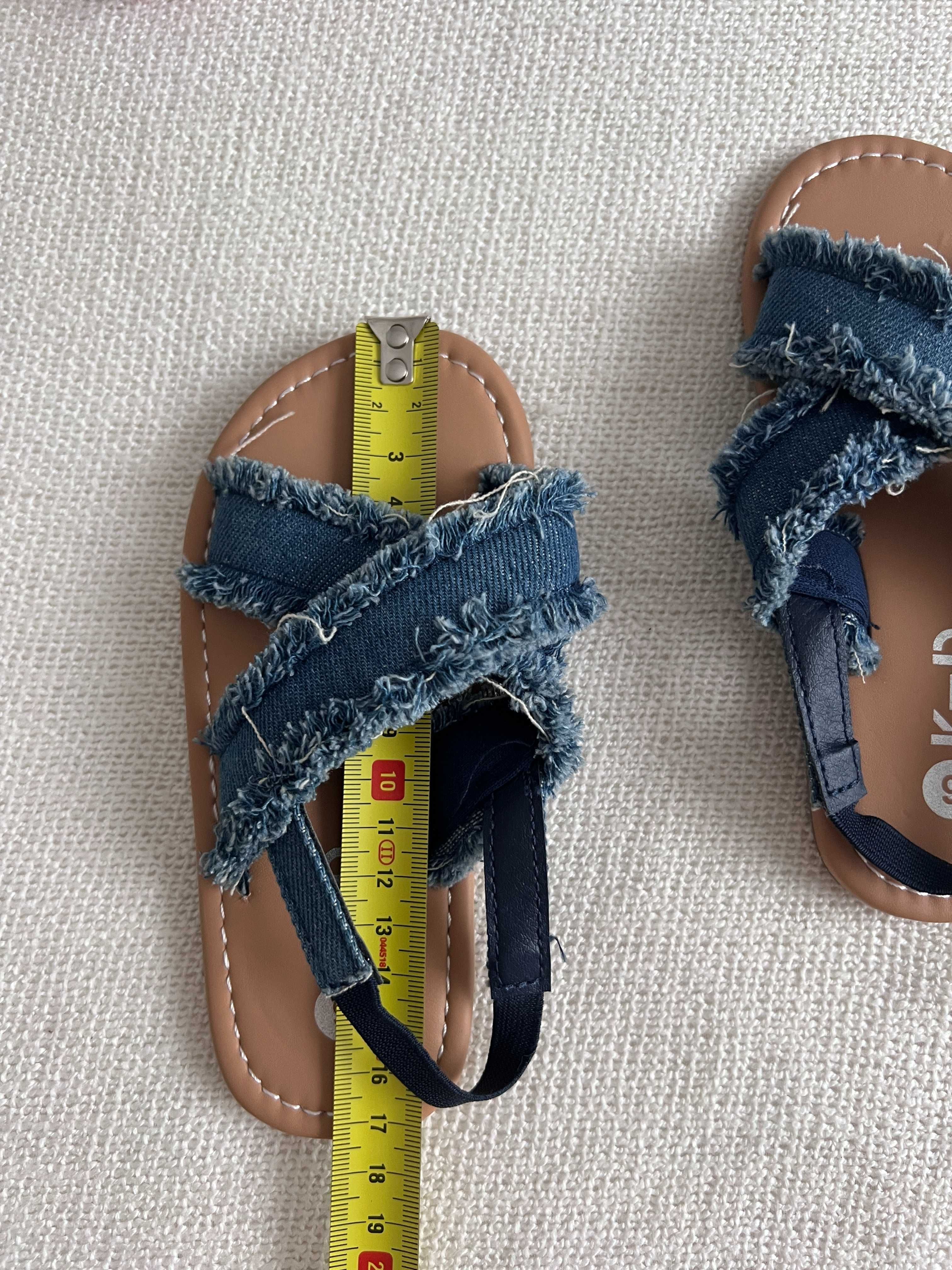 NOWE sandałki dziewczęce jeansowe rozmiar 25/26 dł wkładki 16 cm