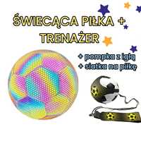 Świecąca piłka /bright/ + trenażer/guma treningowa + pompka zestaw